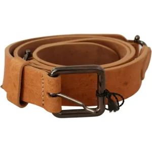 Costume National Elegant Light Brown Fashion Belt with Black-Tone Buckle