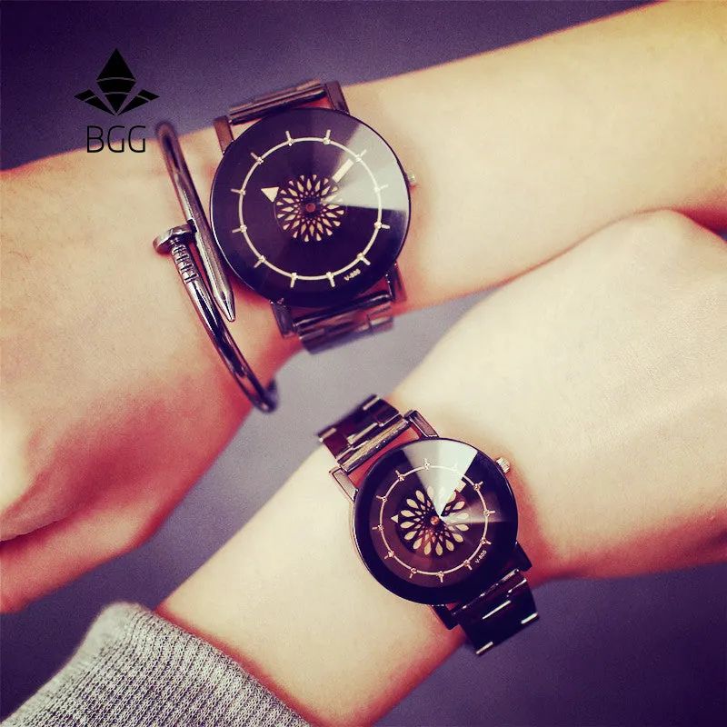 Couples Luxury Design Stainless Steel Wristwatch