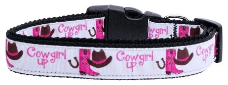 Cowgirl Up Nylon Dog Collar Xl