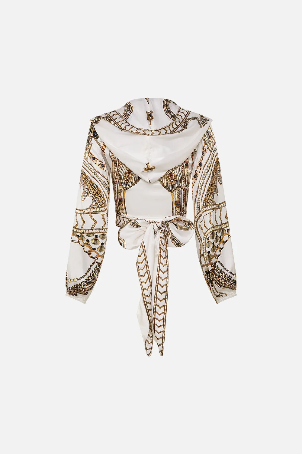 CROPPED WRAP TOP WITH HOOD GODDESS ENERGY