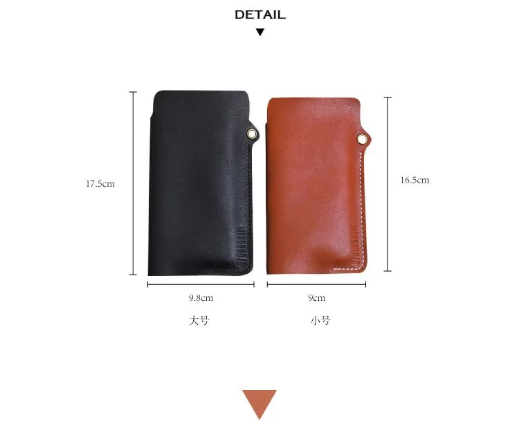 Cute Black LEATHER Phone Case WOMEN Phone BAG with Neck Strap Slim Phone Shoulder Purse FOR WOMEN