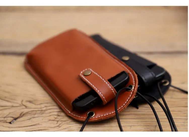 Cute Brown LEATHER Phone WOMEN SHOULDER BAG Slim Phone Crossbody Purse FOR WOMEN