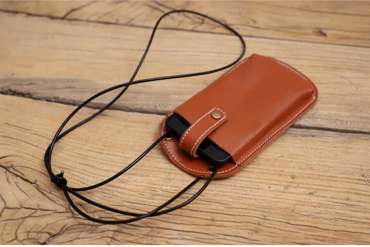 Cute Brown LEATHER Phone WOMEN SHOULDER BAG Slim Phone Crossbody Purse FOR WOMEN