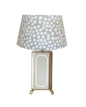 Dana Gibson Devon Lamp in Grey with Grey Thumb Print Shade