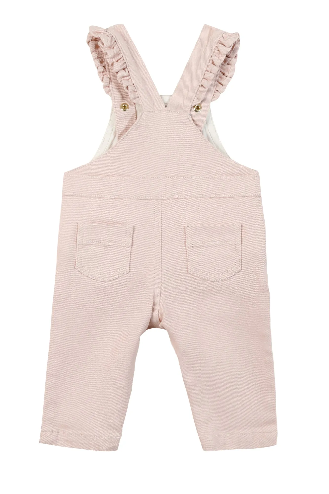 Dungarees - Cotton Pale Pink Embroidery