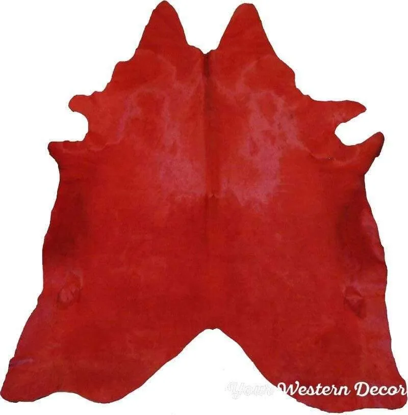 Dyed Red Cowhide Rug