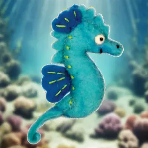 DZI Handmade FELTED ORNAMENT: SEA HORSE