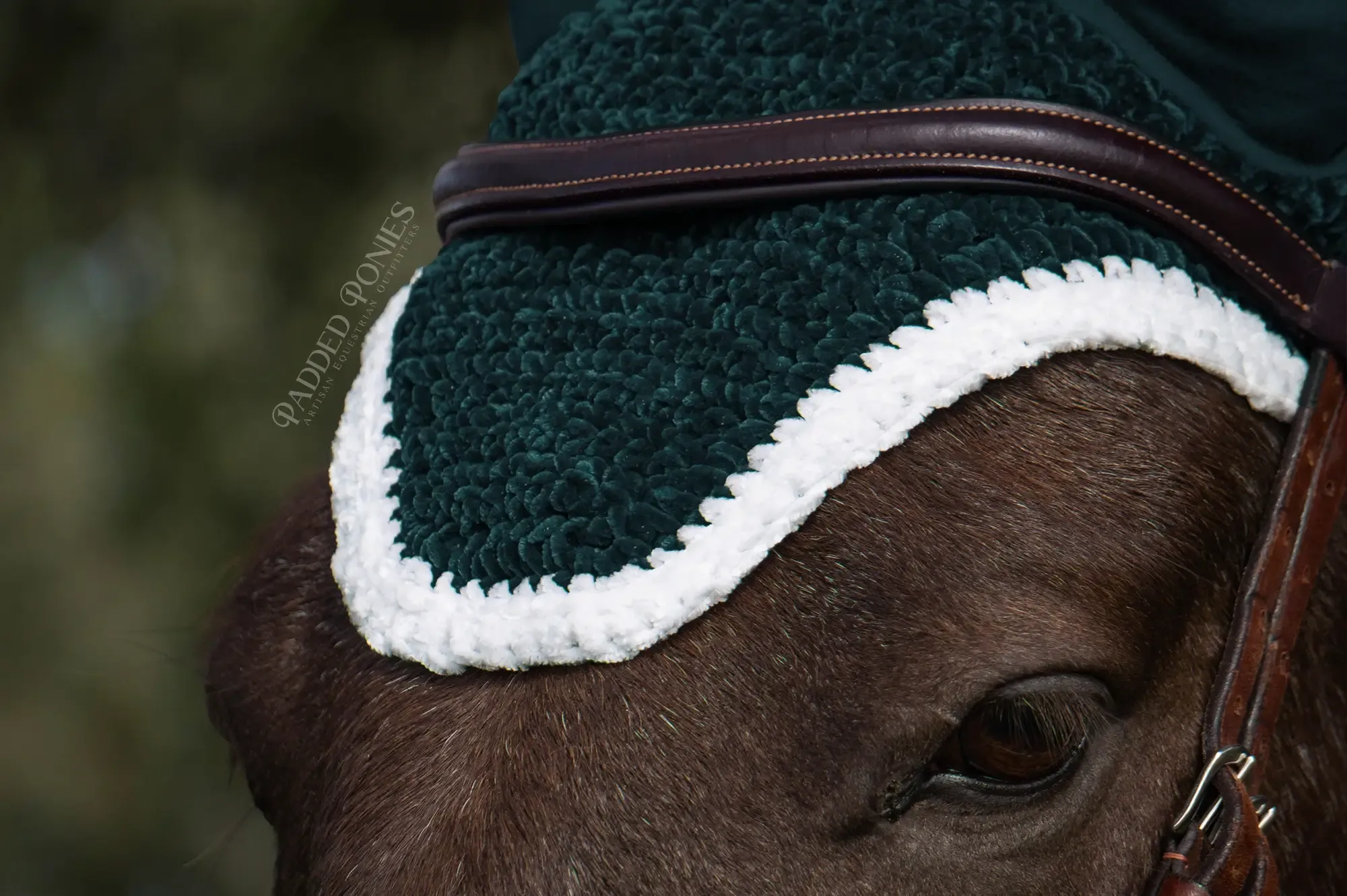 Emerald Forest Green Velvet Christmas Fly Bonnet