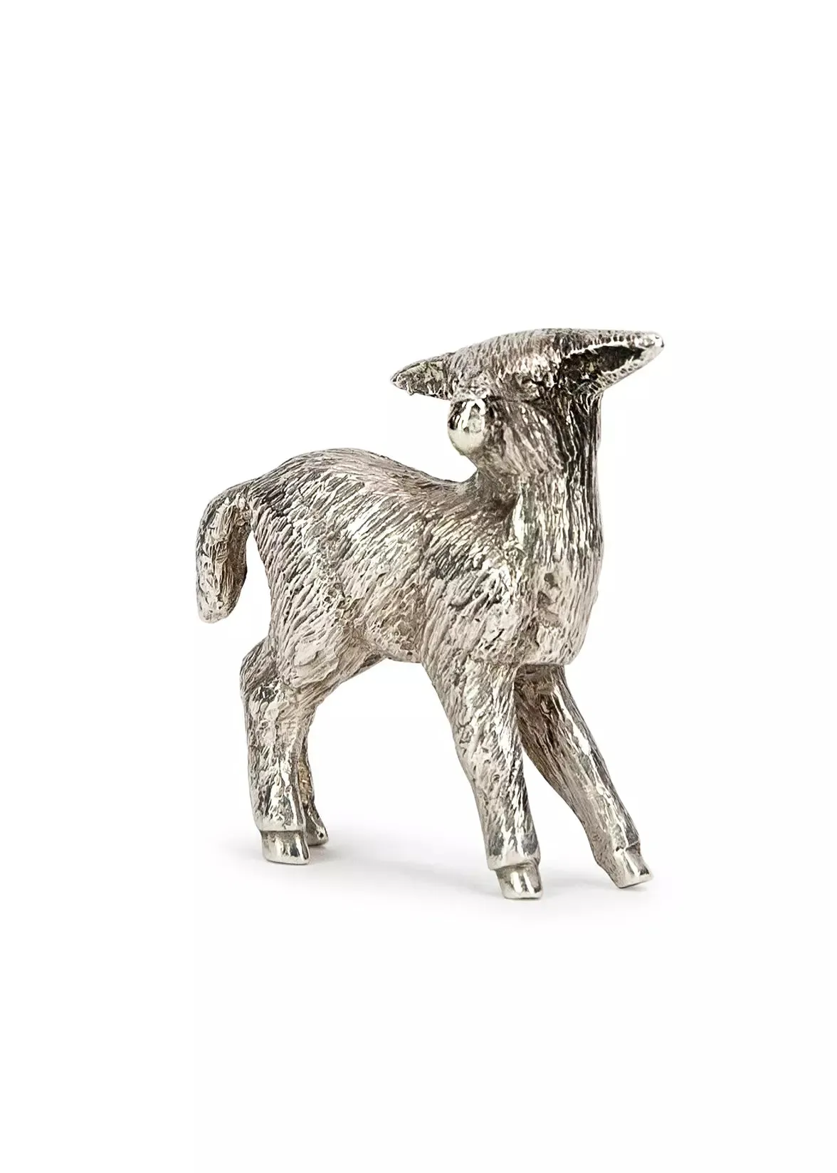 english solid sterling silver lamb figure, circa 1975