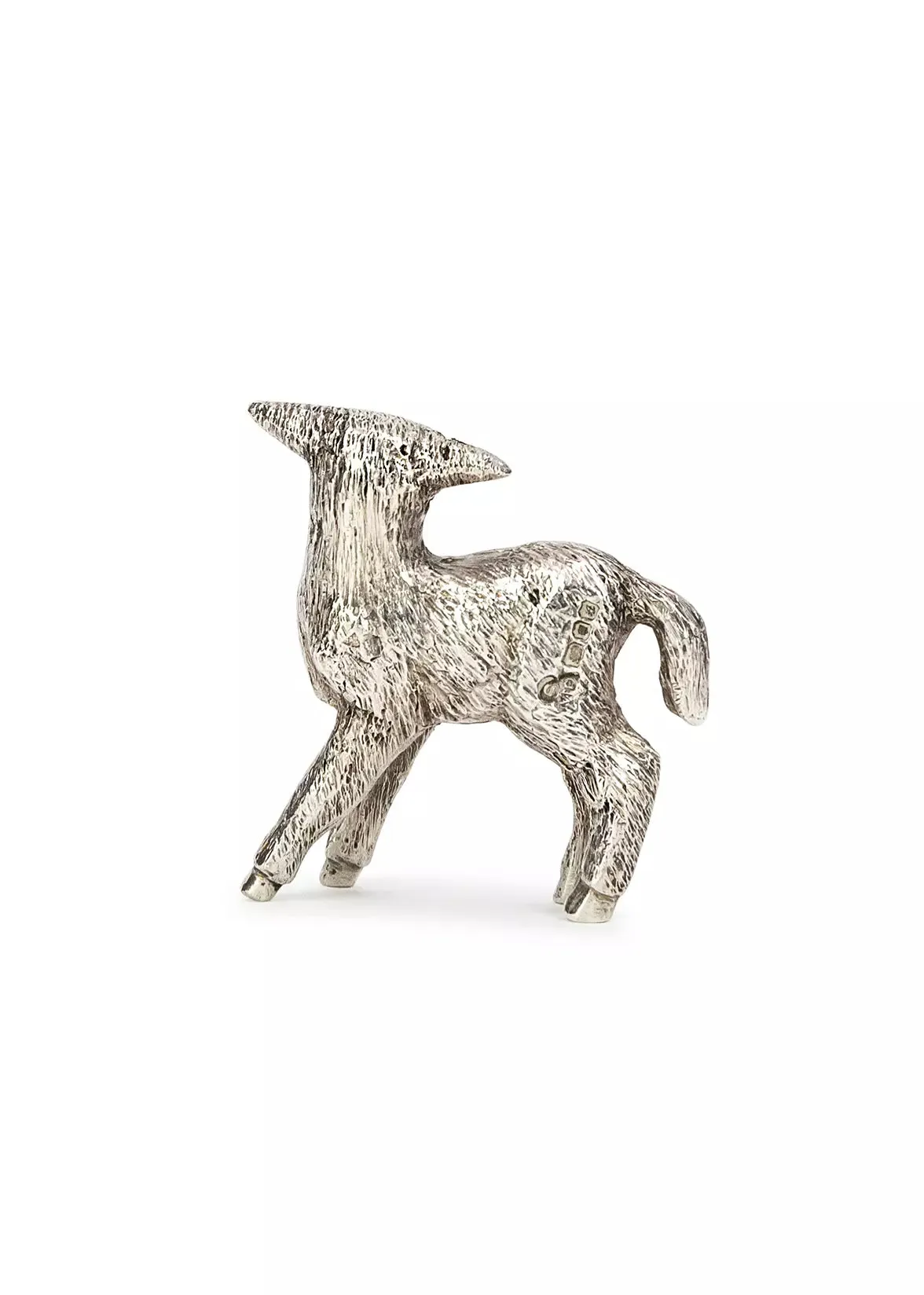 english solid sterling silver lamb figure, circa 1975