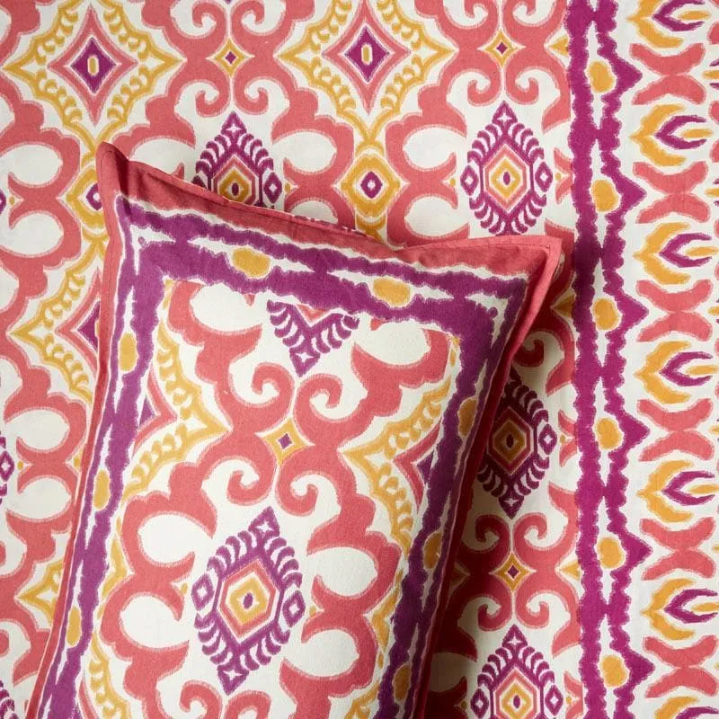 Ethnochic Printed Bedsheet - Dark Pink