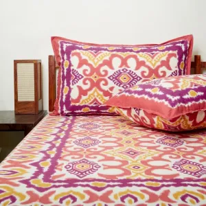 Ethnochic Printed Bedsheet - Dark Pink