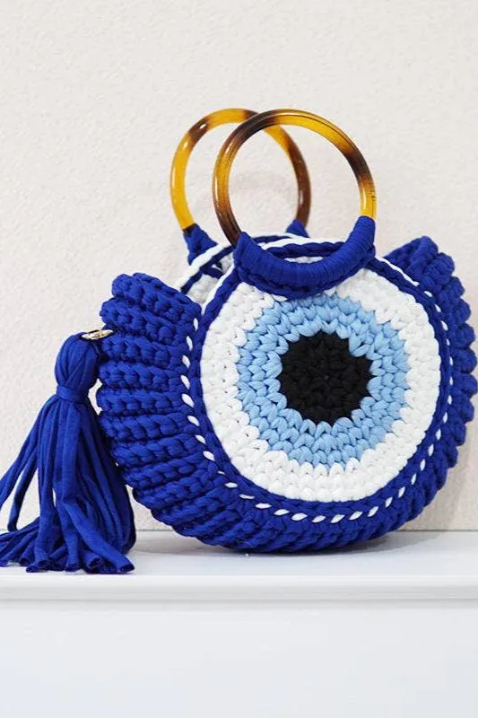 Evil Eye Woven Handbag