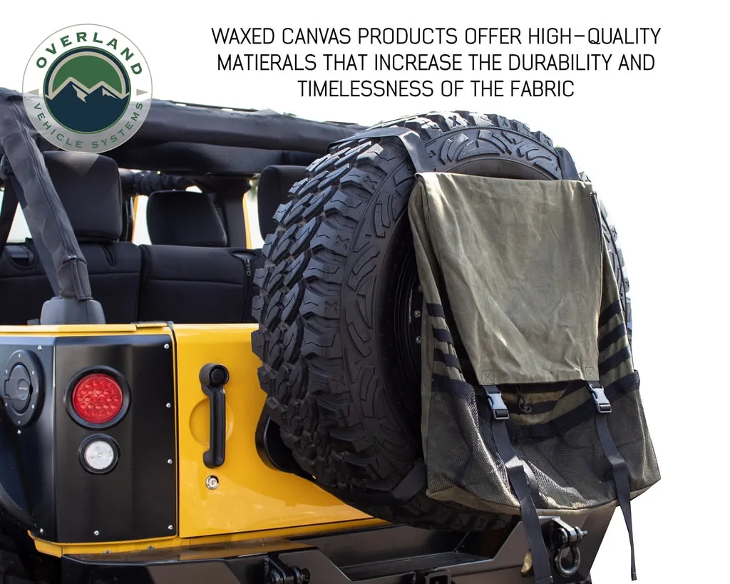 Extra Large Trash Bag Tire Mount 16 LB Waxed Canvas Universal Overland Vehicle Systems