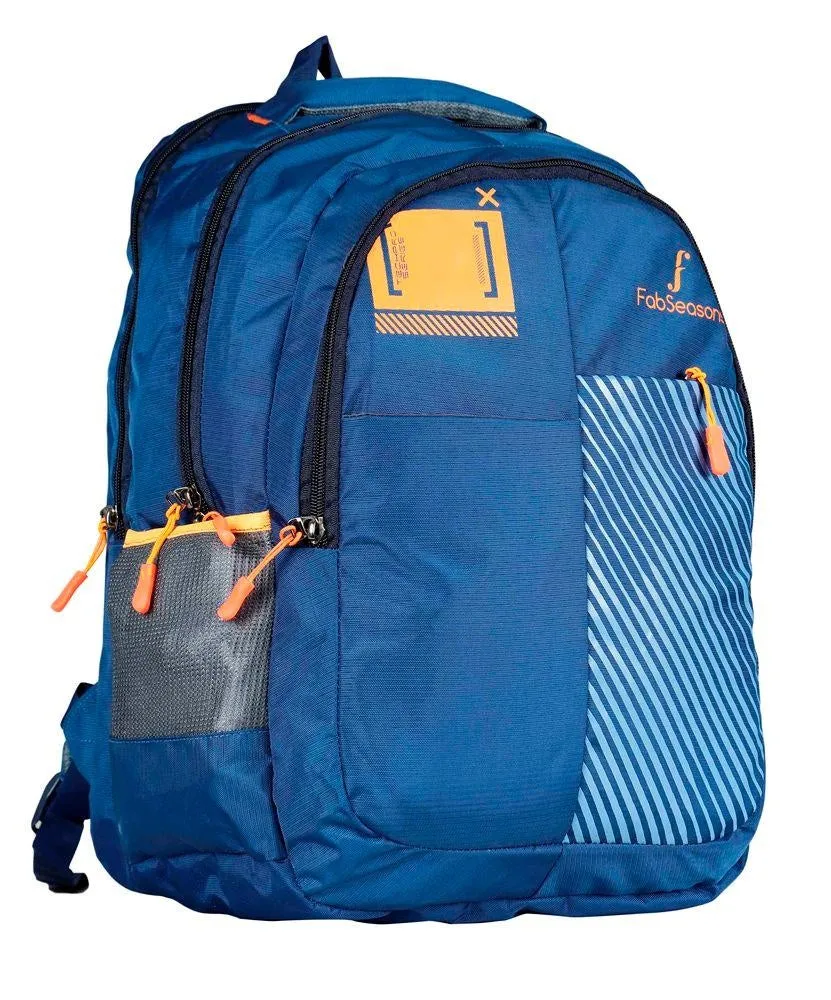 FabSeasons Printed Blue Backpack with Raincover and Laptop holder