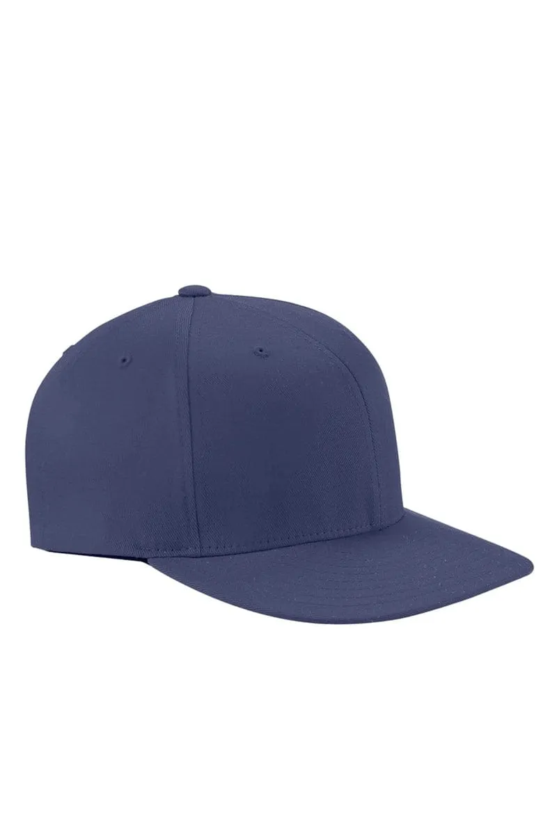 Flexfit 6297F: Adult Wooly Twill Pro Baseball On-Field Shape Cap with Flat Bill