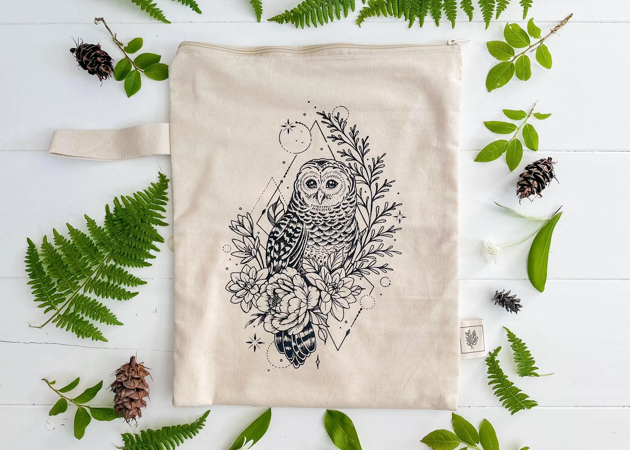 Floral Owl Wet Bag