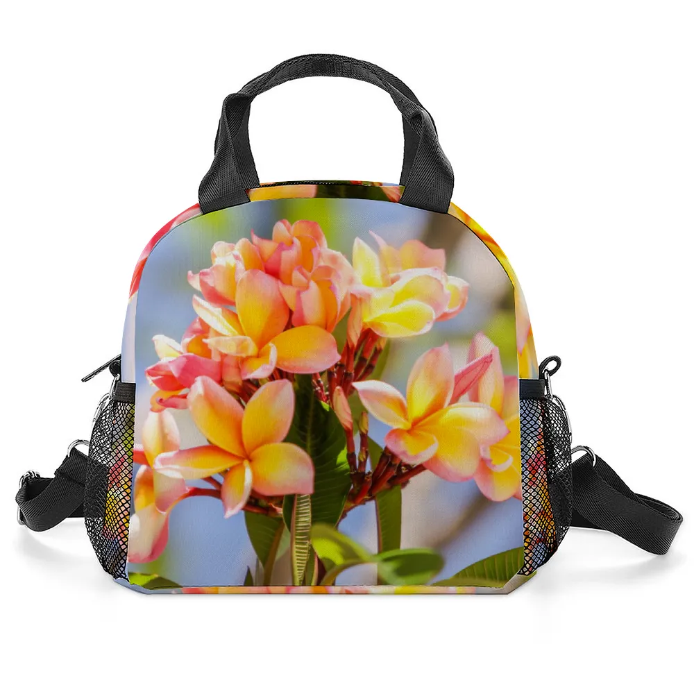 Fresh Frangipanis Lunch Bag with Handles & Shoulder Strap