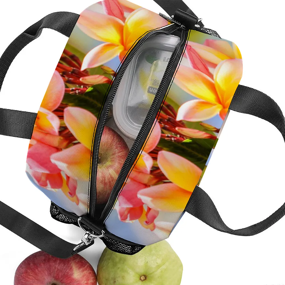 Fresh Frangipanis Lunch Bag with Handles & Shoulder Strap