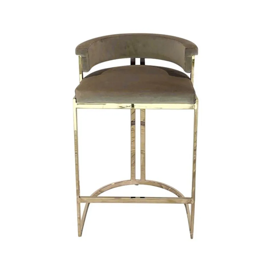 GABRIELLA Velvet & Gold Bar Chair