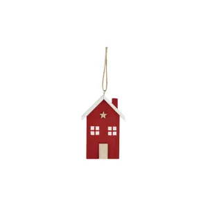 Gala Wood House Ornament Red 7cm