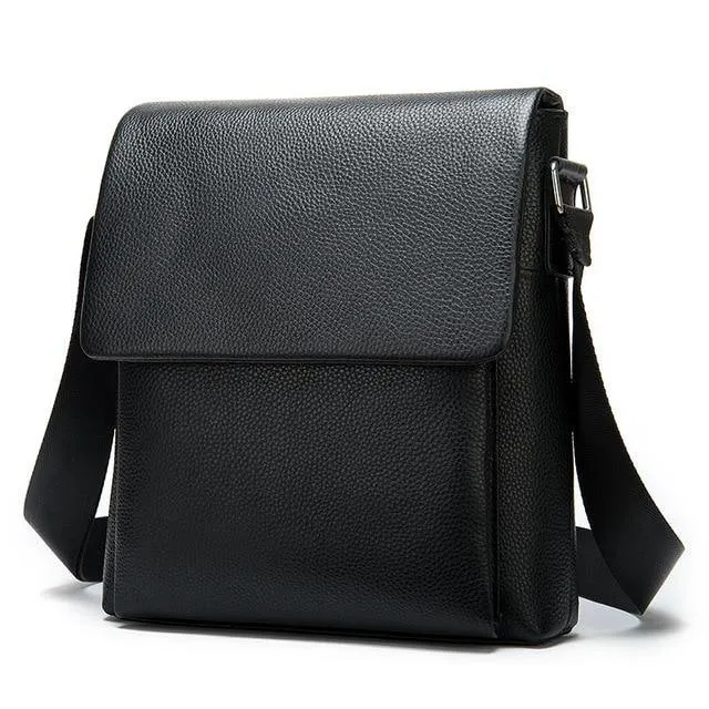 Genuine Leather Men's Flap messenger bag Shoulder bag crossbody bags