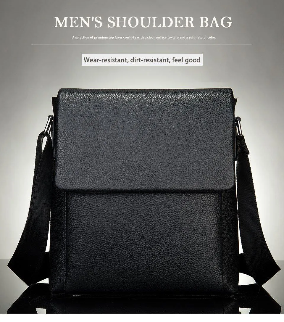 Genuine Leather Men's Flap messenger bag Shoulder bag crossbody bags