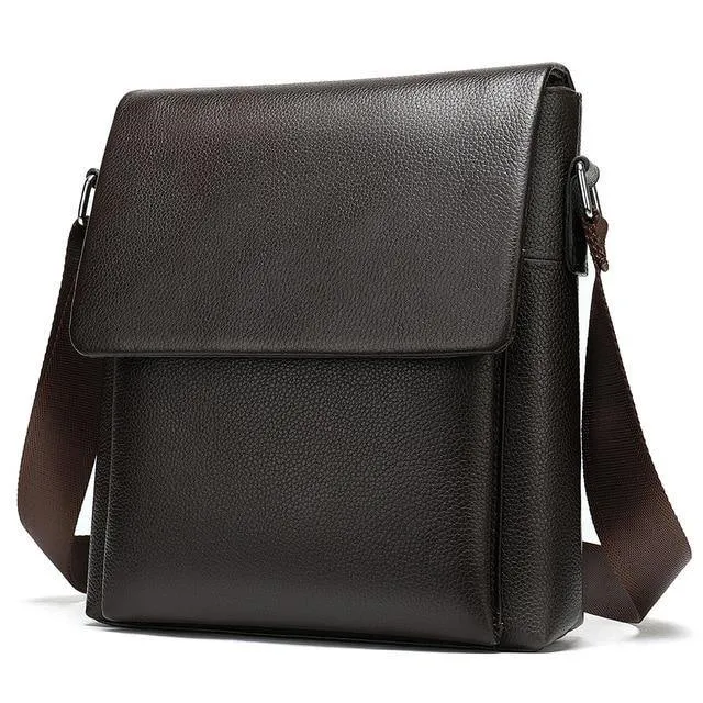 Genuine Leather Men's Flap messenger bag Shoulder bag crossbody bags