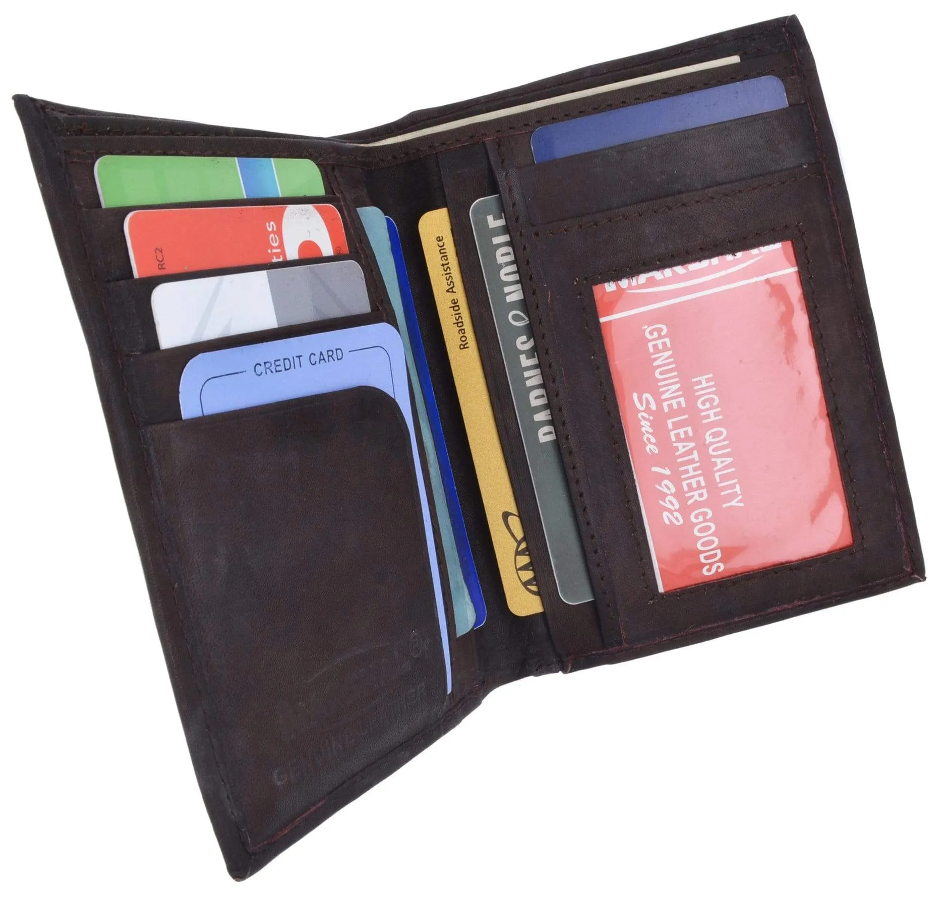 Genuine Leather Tall Bifold Card ID Holder Wallet 739 CF