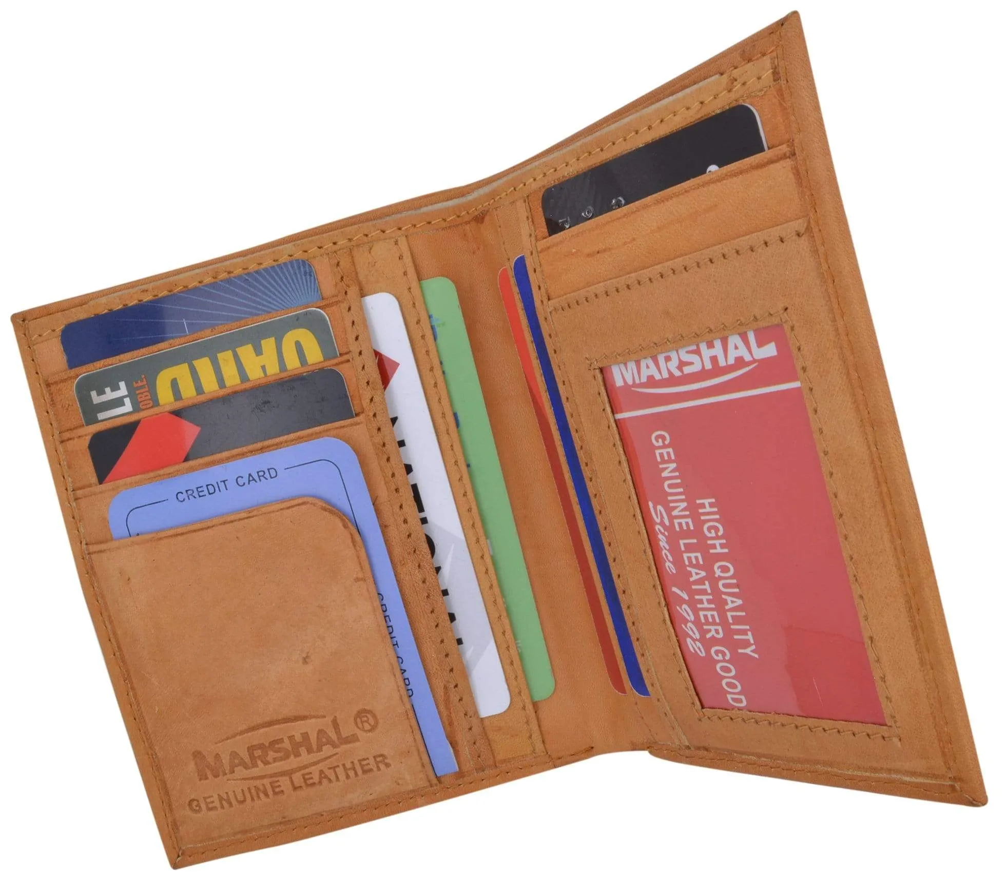 Genuine Leather Tall Bifold Card ID Holder Wallet 739 CF