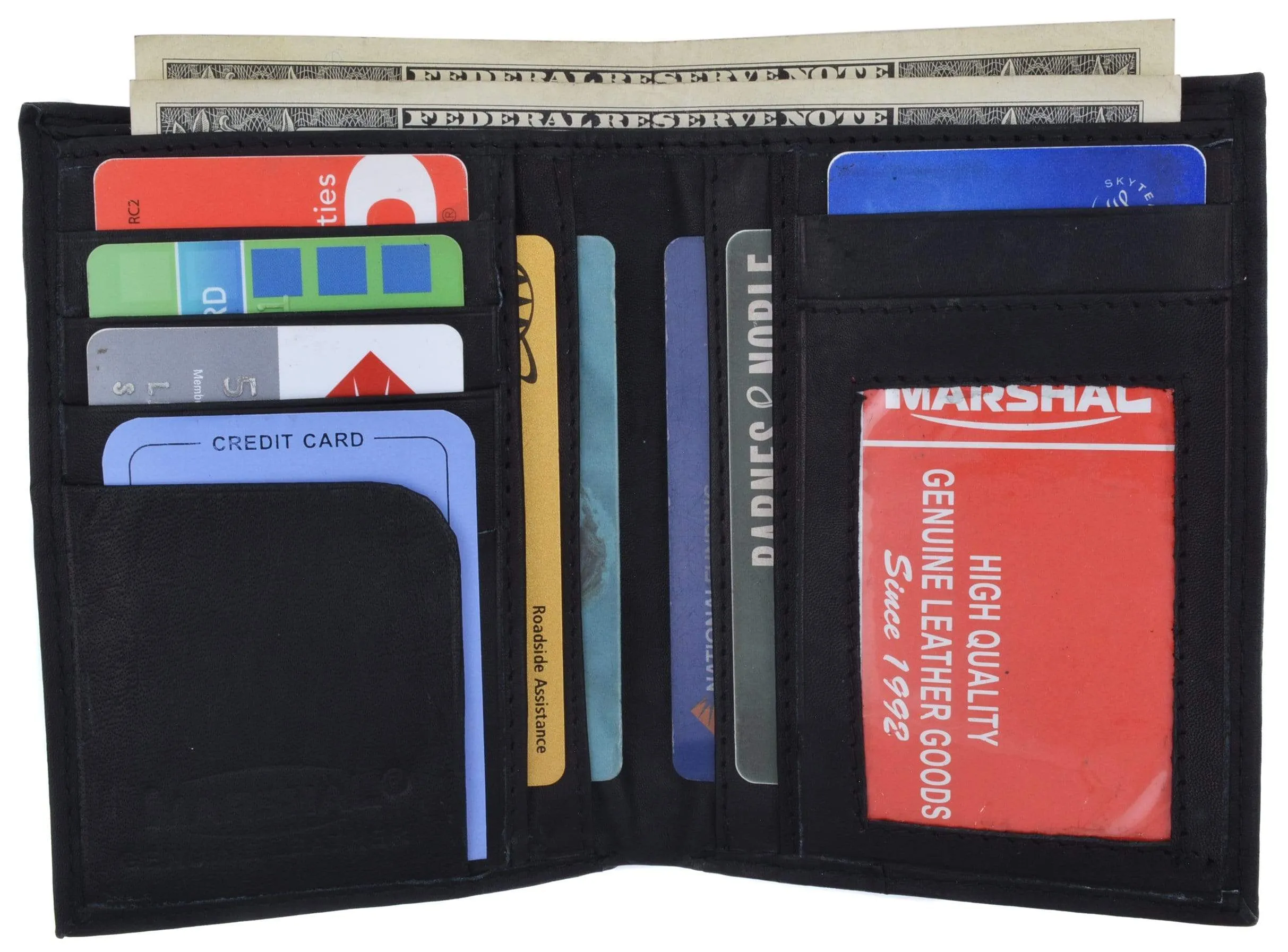 Genuine Leather Tall Bifold Card ID Holder Wallet 739 CF