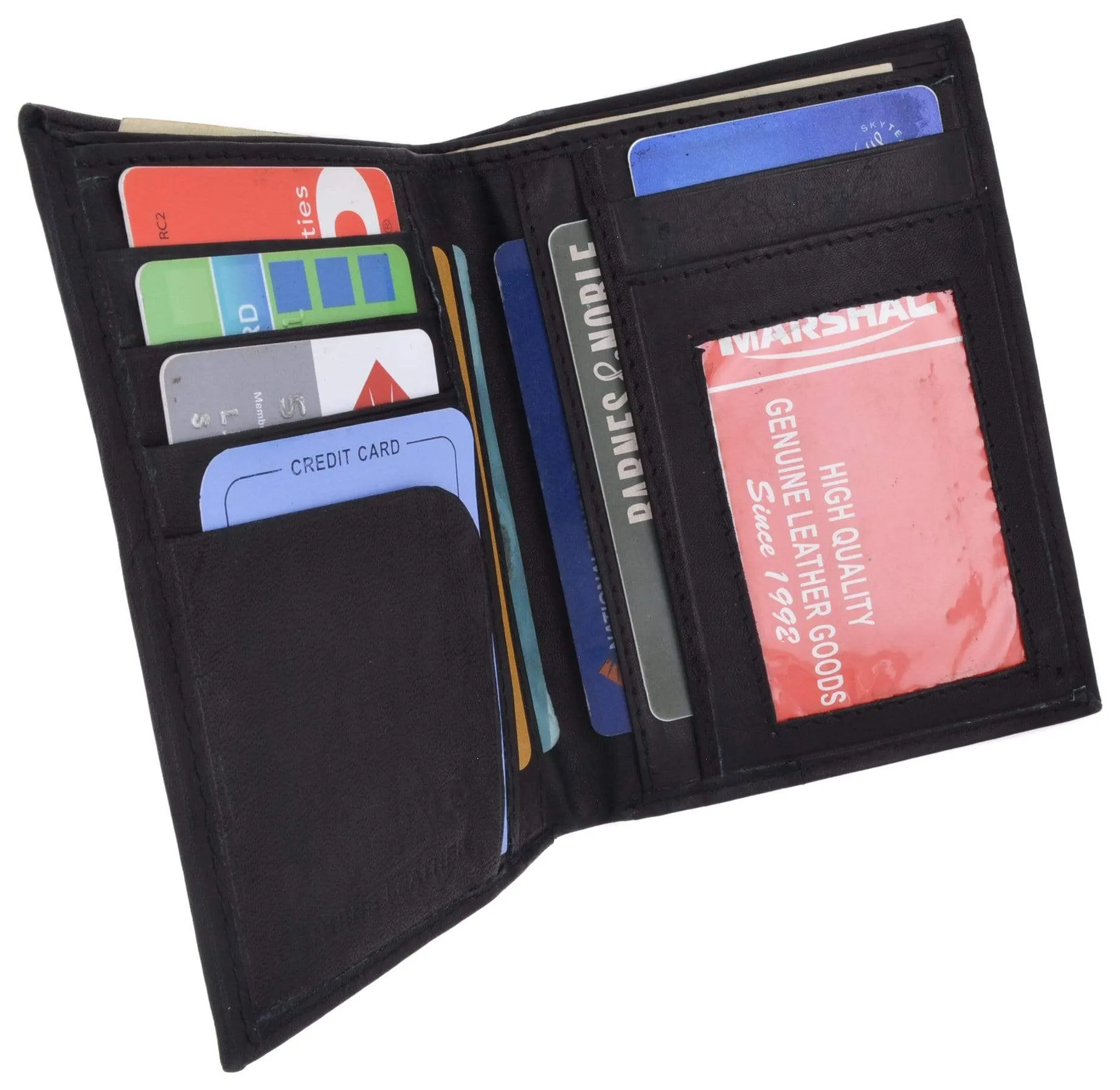 Genuine Leather Tall Bifold Card ID Holder Wallet 739 CF