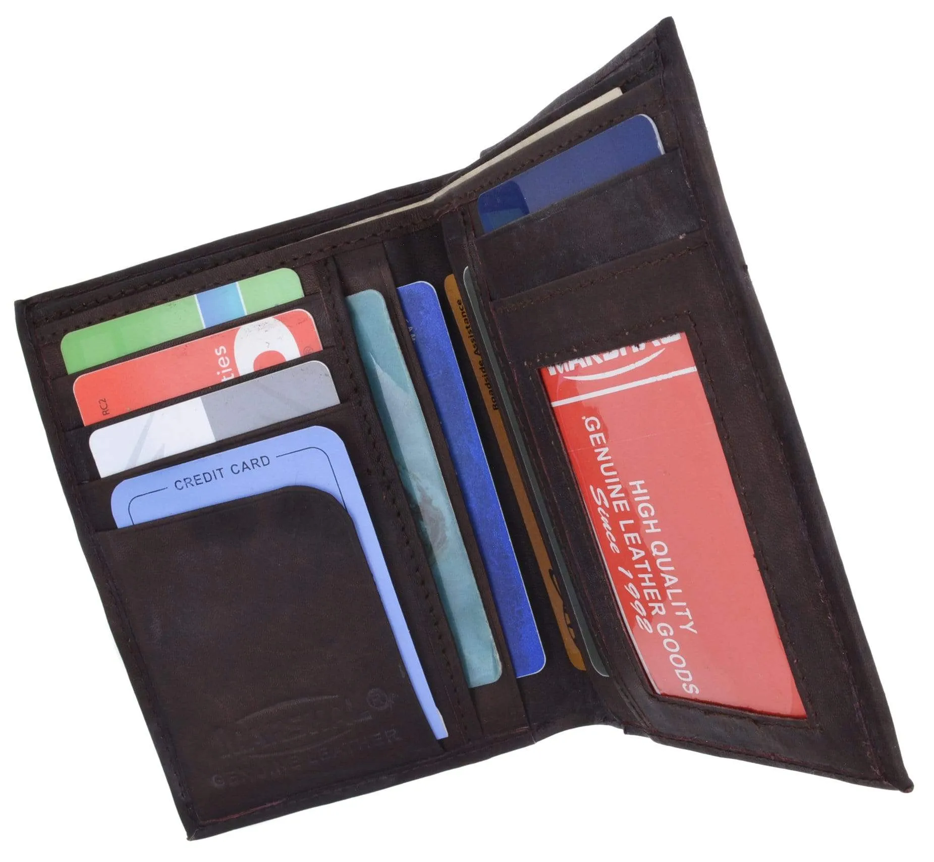 Genuine Leather Tall Bifold Card ID Holder Wallet 739 CF