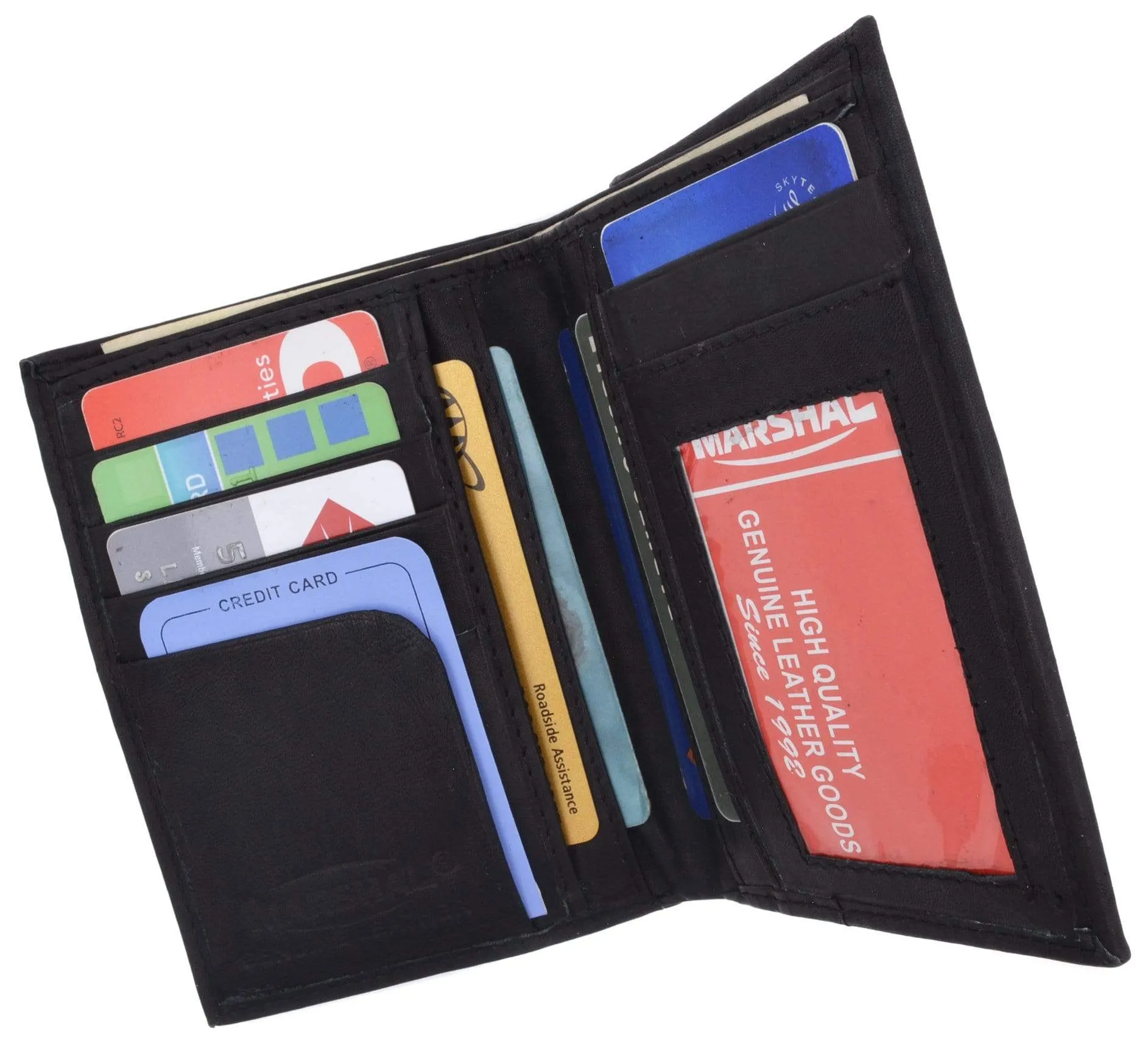 Genuine Leather Tall Bifold Card ID Holder Wallet 739 CF