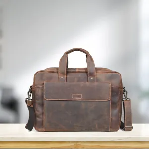 Genuine Premium Leather Bag for Men - Office Bag, Brown Color - Messenger Bags/Leather Bag for Men And Women With Adjustable Shoulder Strap