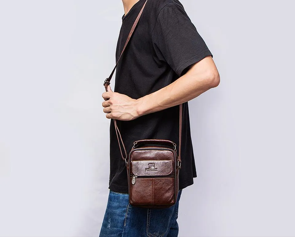 Genuine Raw Leather Messenger Bag