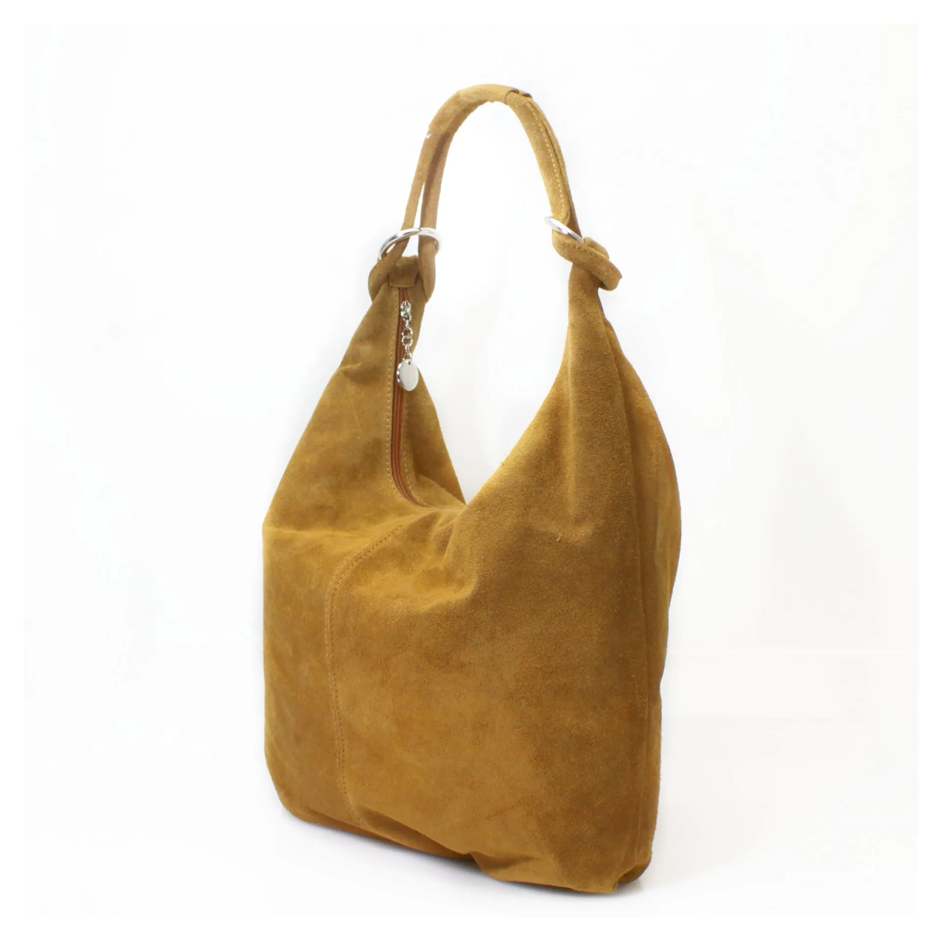 Genuine Suede Leather Large Hobo Shopper