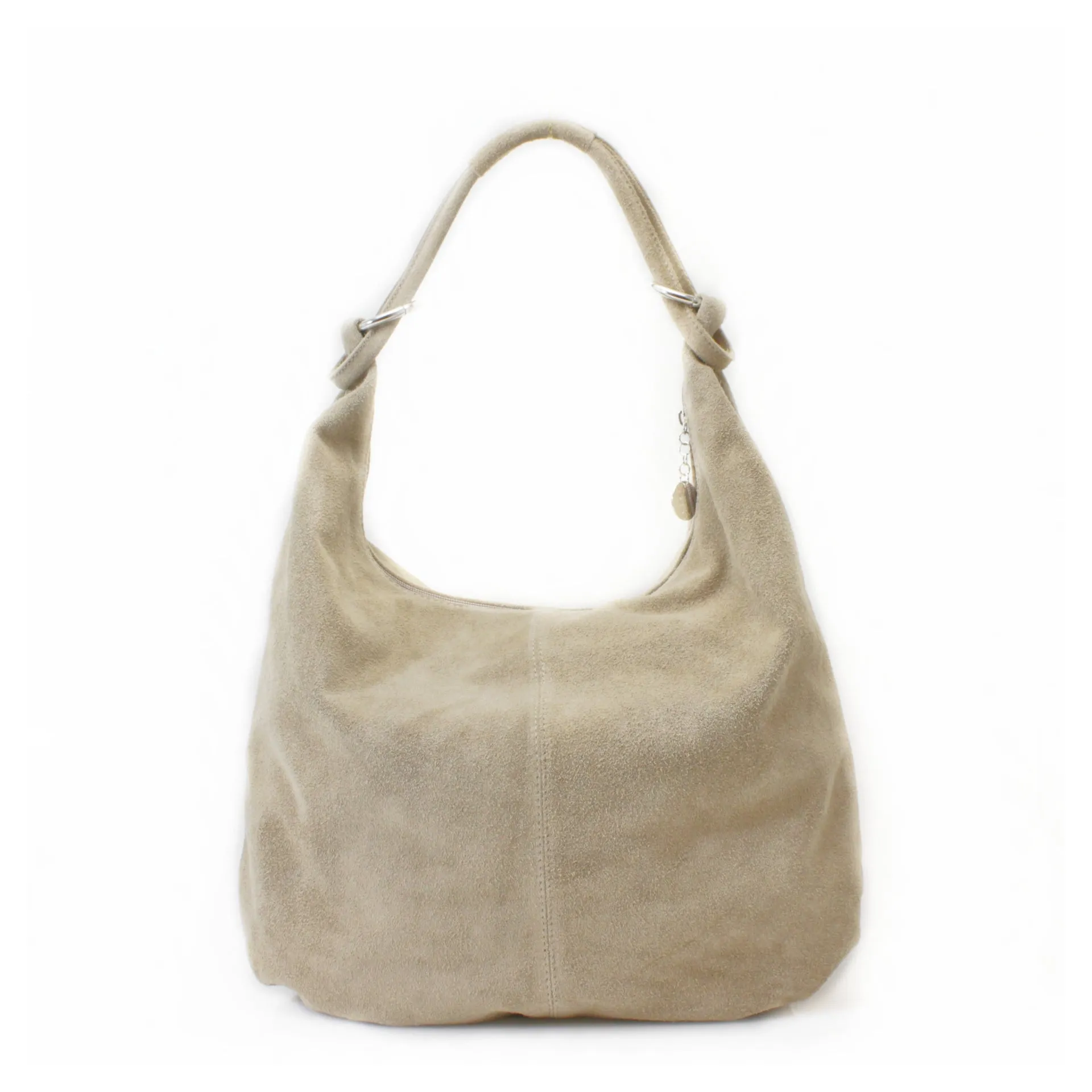 Genuine Suede Leather Large Hobo Shopper