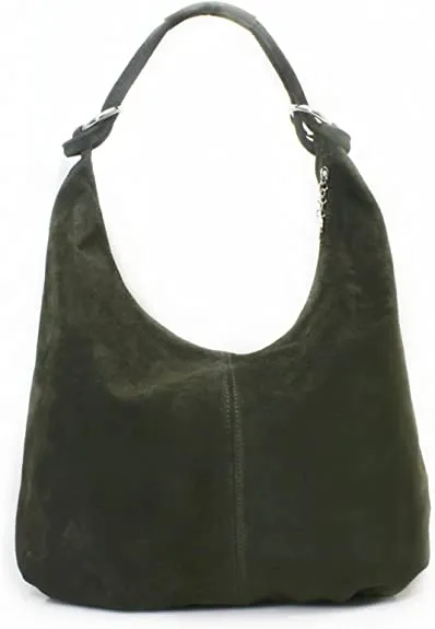 Genuine Suede Leather Large Hobo Shopper