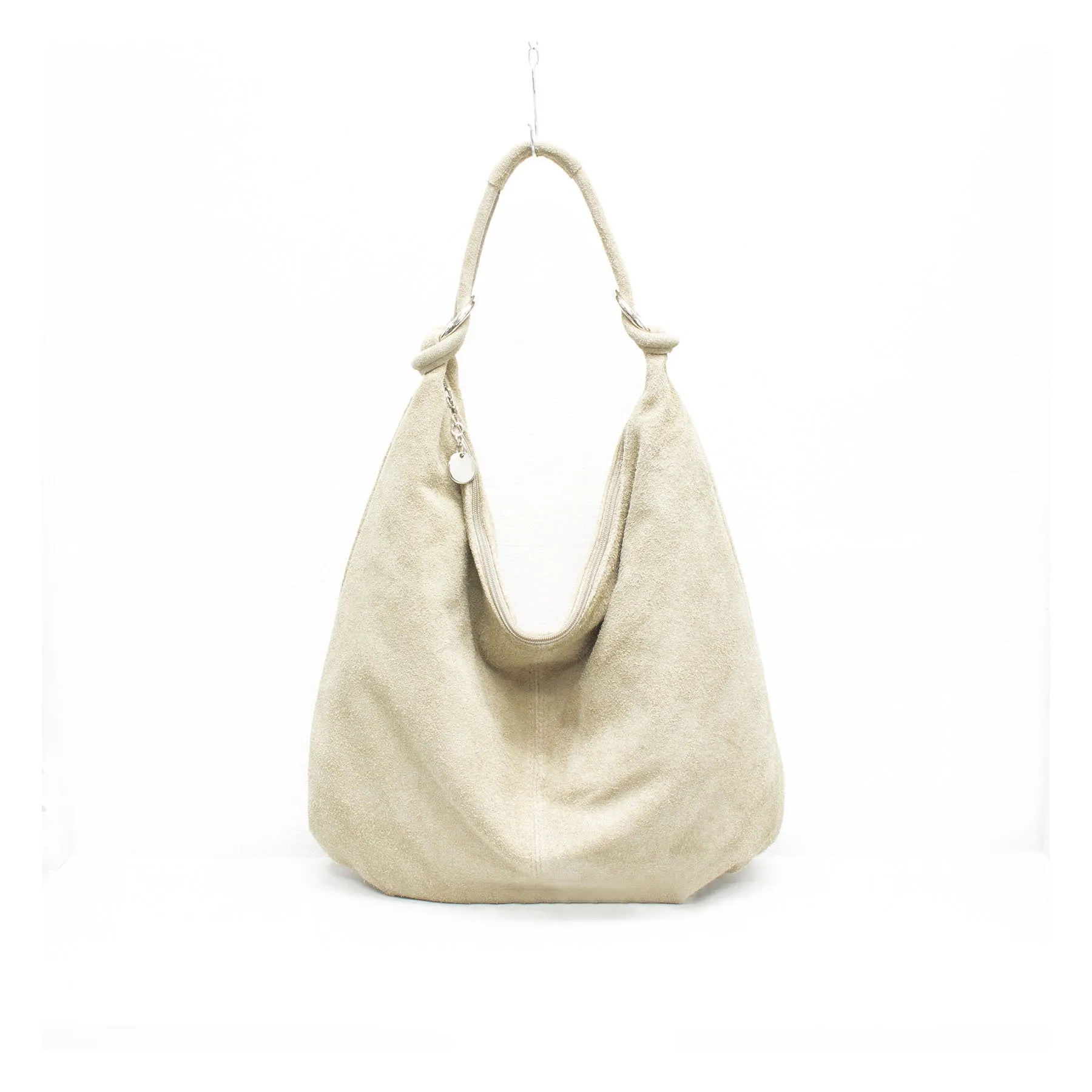 Genuine Suede Leather Large Hobo Shopper