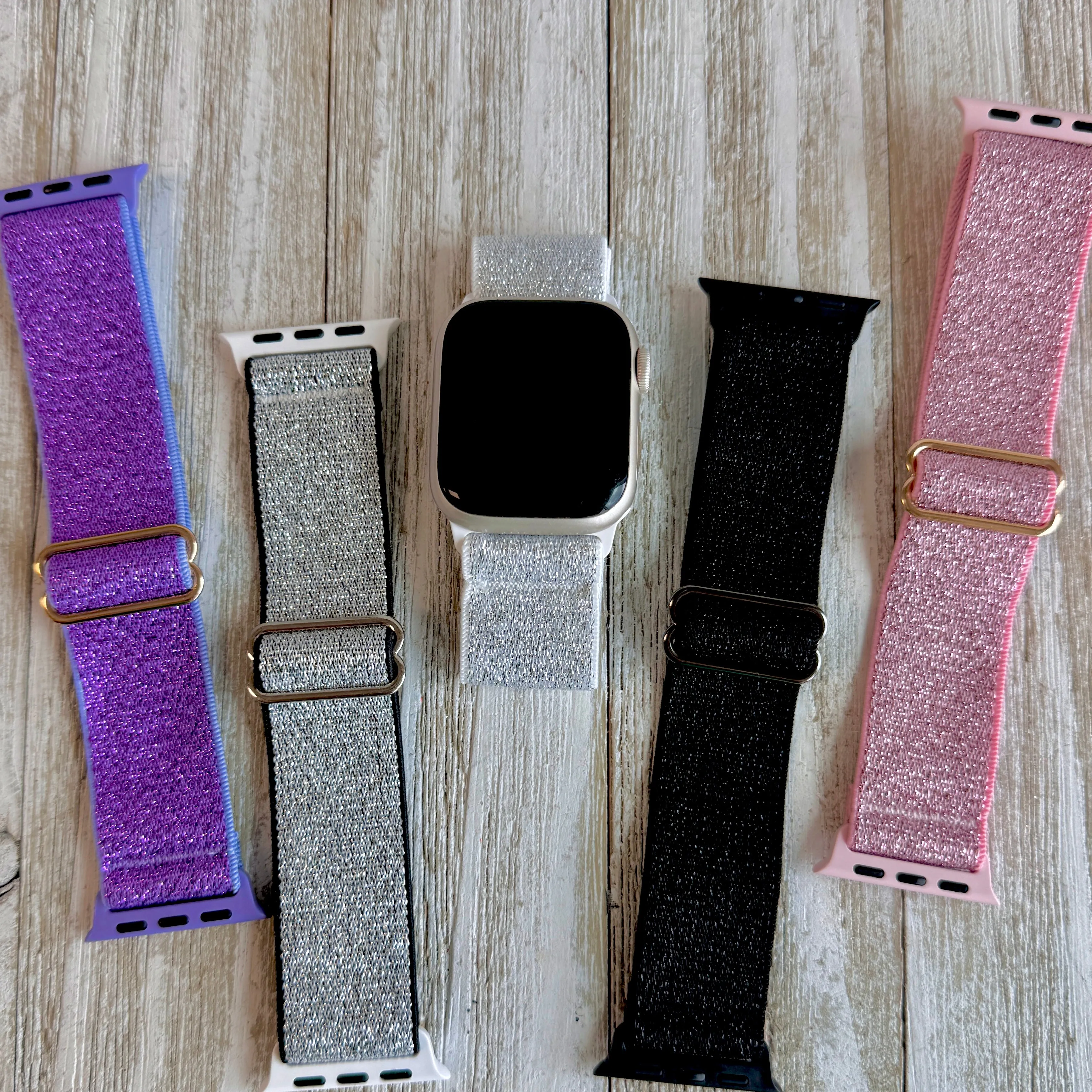 GlimmerGlitz Stretchy Nylon Elastic Loop Band For Apple Watch Multiple Colors Available