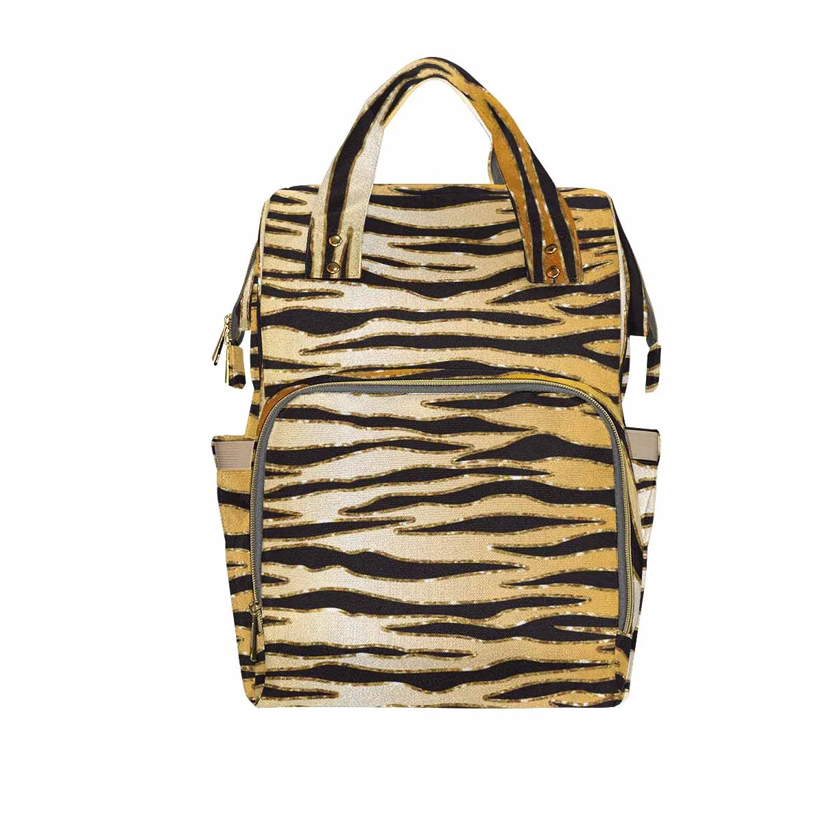 Glitter Gold Animal Print Diaper Bag Backpack