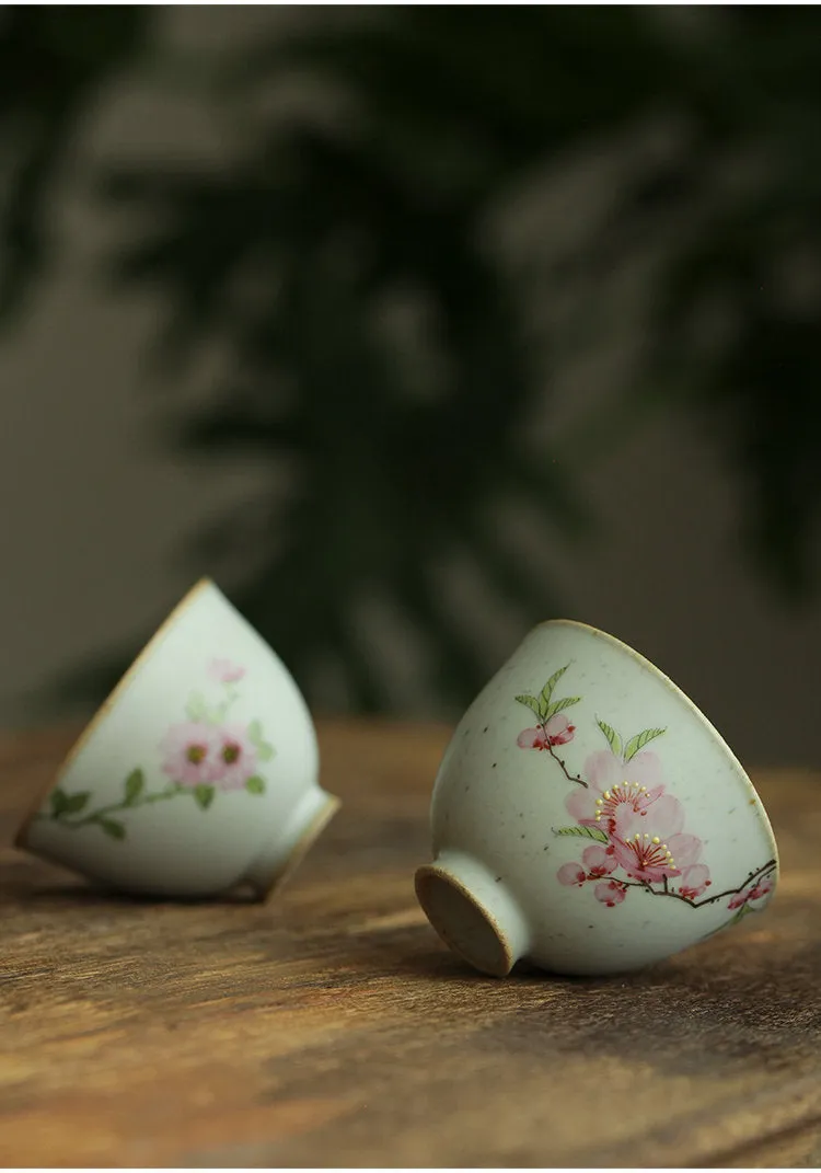 Gohobi Hand-painted Ceramic Floral Tea Cup