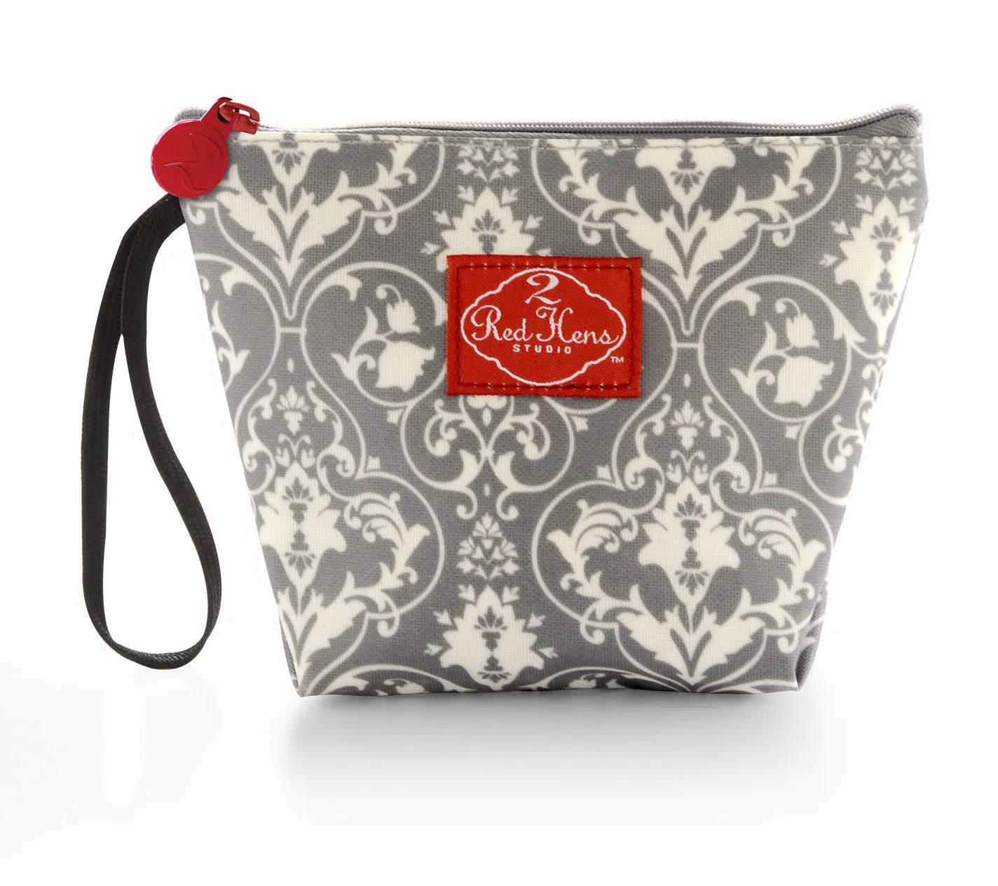 Grey Damask Snack Bag Pouch