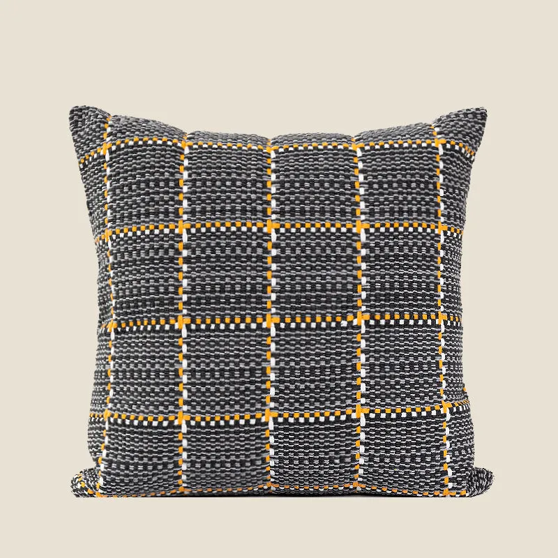 Grid Pattern Thick Knit Throw Pillow