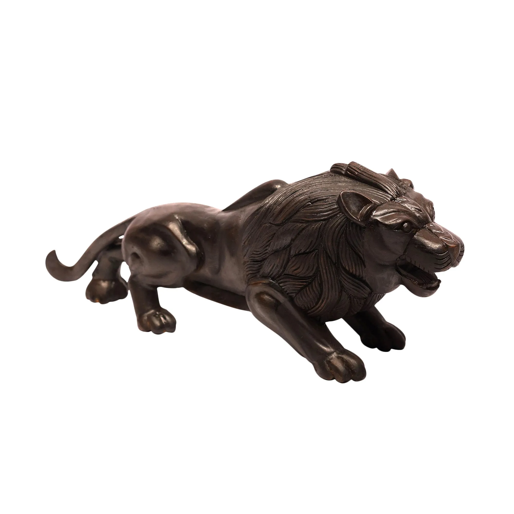 Hand Crafted Wooden Lion