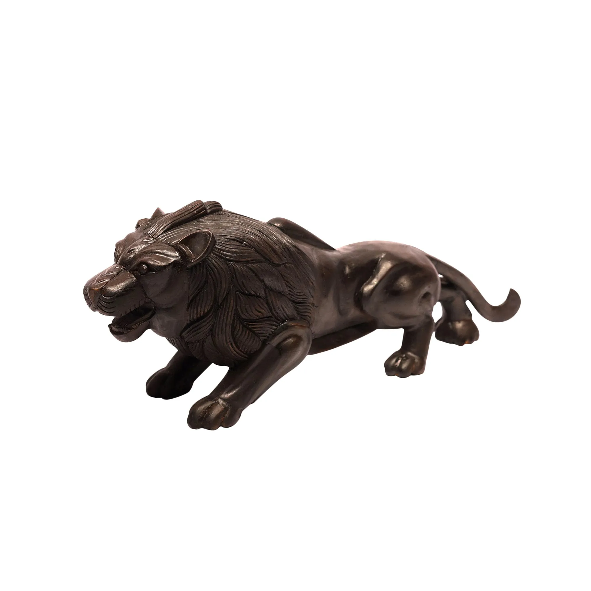 Hand Crafted Wooden Lion