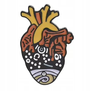 Heart with pattern enamel pin