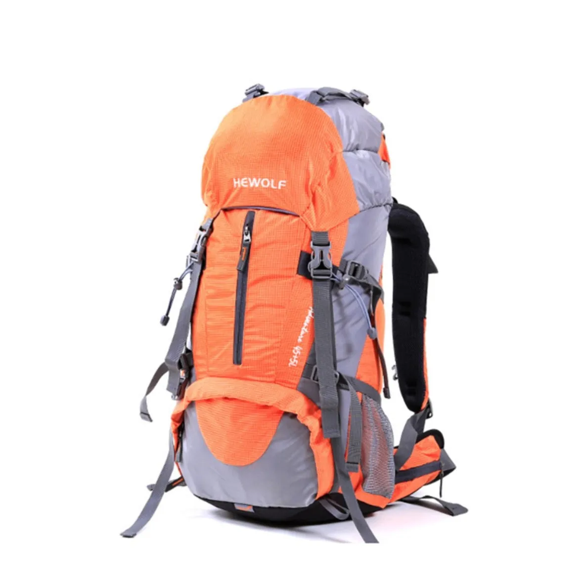 HEWOLF - (50L) Outdoor Hiking Camping Backpack Travel Backpack (Splashproof)   Rain Cape - Orange