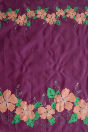 Hibiscus Double Border Fabric | Polyester